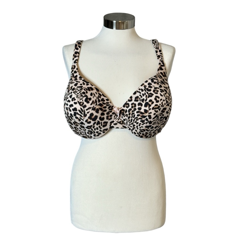 LANE BRYANT CACIQUE TRUE EMBRACE SMOOTH DEMI BRA LEOPARD PRINT 42DDD - Picture 2 of 11